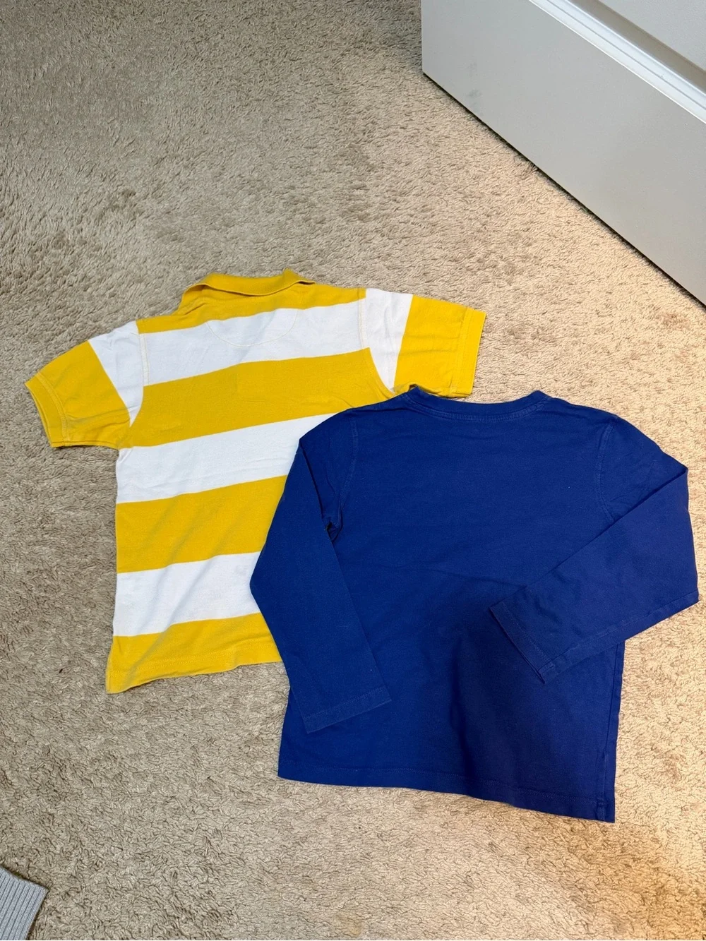 Gap Kids Blue Long-Sleeve Tee & Yellow White Stripe Polo